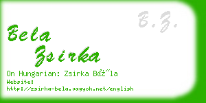 bela zsirka business card